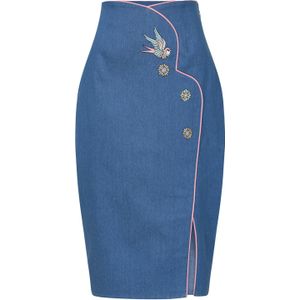 Strakke rok - Banned Retro - Blauw - Maat M
