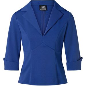 Top - Glamour Bunny Business Babe - Blauw/Kobalt - Maat XL