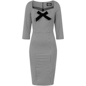 Strakke jurk - Hearts & Roses - Zwart/Wit