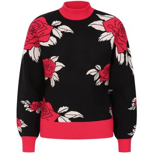 Minueto - Gebreide Trui - Zwart/Rood