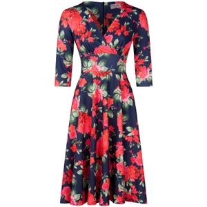 Swing jurk - Vintage Chic for Topvintage - Blauw/Donkerblauw/Multicolour