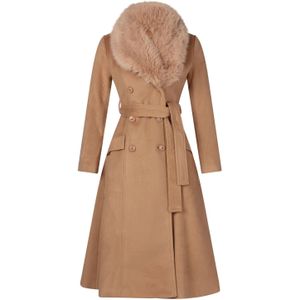 Topvintage - Boutique Collection - Mantel - Bruin - A-lijn Model - Geheel Gevoerd