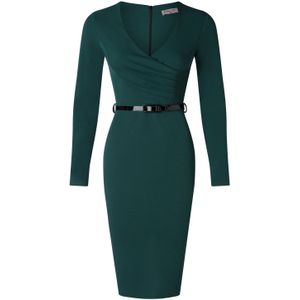 Vintage Chic for Topvintage - Kokerjurk - Groen/Donkergroen