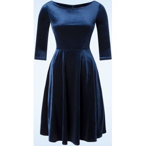 Swing Jurk - Vintage Chic for Topvintage - Blauw/Donkerblauw - Cocktailjurk