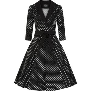 Swing jurk - Hearts & Roses - Zwart/Wit