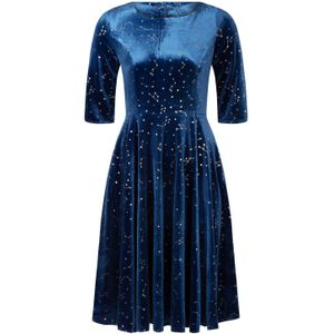 Swing jurk - Topvintage Boutique Collection - Blauw/Donkerblauw