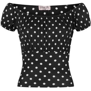 Top - Vintage Chic for Topvintage - Zwart/Wit - Maat 14