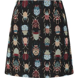 A-lijn rok - Louche - Zwart/Multicolour