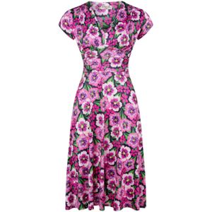 Blauw jurkje - Vintage Chic for Topvintage - Donkerblauw/Paars/Multicolour - Maat 10