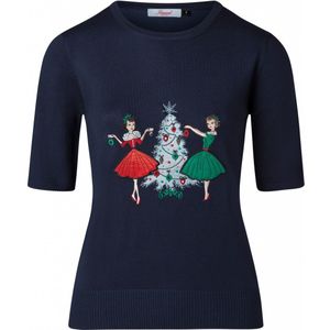 Trui dames - Banned Retro - Blauw/Donkerblauw