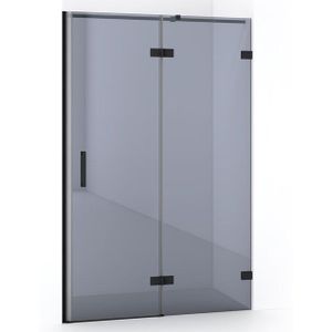 Diamond Douchedeur | 120 cm Mat zwart Rookglas Draaideur