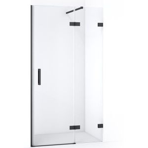 Diamond Douchedeur | 90 cm Zwart chroom Helder glas Draaideur