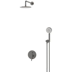 Radius Regendouche Inbouw | Zwart metaal 20 cm Regendouche Eéngreeps