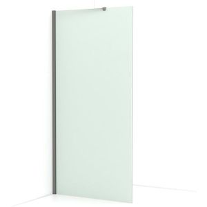Diamond Inloopdouche | 90 cm Zwart metaal Matglas Vaste wand