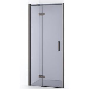 Diamond Douchedeur | 80 cm Zwart metaal Rookglas Draaideur