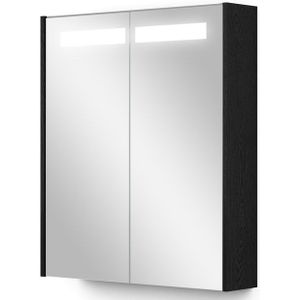 Spiegelkast Met Verlichting Modulo 60x70cm Zwart Eiken