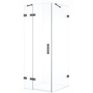 Diamond Douchecabine | 90x70 cm Zwart metaal Helder glas Draaideur Rechthoek