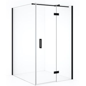 Diamond Douchecabine | 140x120 cm Mat zwart Helder glas Draaideur Rechthoek