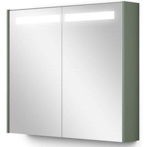 Spiegelkast Met Verlichting Modulo 80x70cm Saliegroen