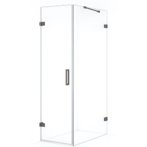 Diamond Douchecabine | 90x60 cm Zwart metaal Helder glas Draaideur Rechthoek