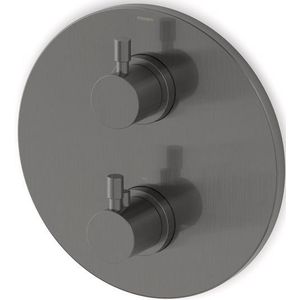Radius Inbouw Badkraan met regendouche | Zwart metaal Thermostatisch