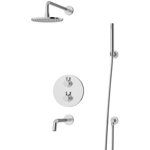 Inbouw Badkraan met Regendouche Radius Chrome, Thermostatisch, Chroom