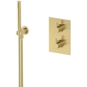 Radius inbouw douchekranenset | Lichtgoud Thermostaatkraan met handdouche 1 stand
