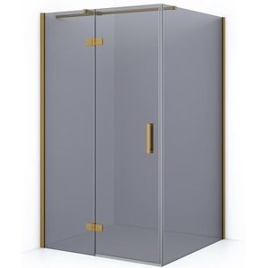 Diamond Douchecabine | 120x110 cm Goud Rookglas Draaideur Rechthoek
