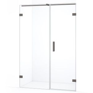 Diamond Douchedeur | 135 cm Zwart metaal Helder glas Draaideur