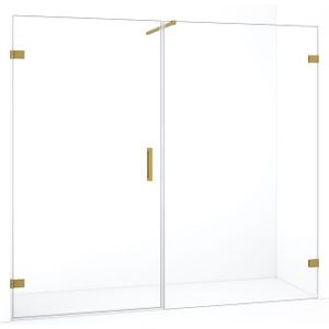 Diamond Douchedeur | 215 cm Goud Helder glas Draaideur