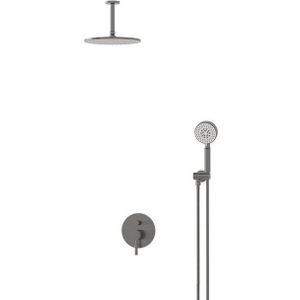 Radius Regendouche Inbouw | Zwart metaal 25 cm Regendouche Eéngreeps