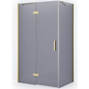 Diamond Douchecabine | 120x80 cm Lichtgoud Rookglas Draaideur Rechthoek