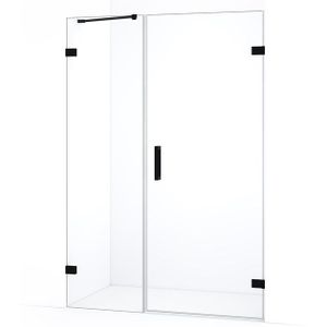 Diamond Douchedeur | 115 cm Mat zwart Helder glas Draaideur
