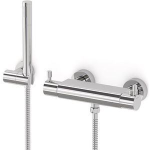 Radius opbouw douchekranenset | Chroom Thermostaatkraan met handdouche 1 stand