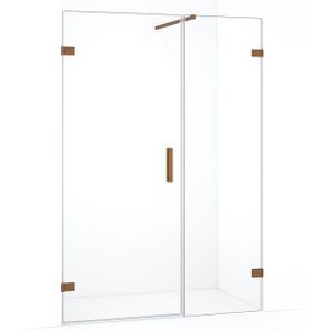 Diamond Douchedeur | 125 cm Koper Helder glas Draaideur