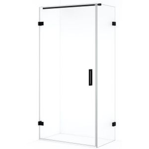 Diamond Douchecabine | 100x50 cm Mat zwart Helder glas Draaideur Rechthoek