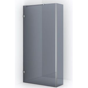 Diamond Inloopdouche | 100 cm Chroom Rookglas Vaste wand met zijwand