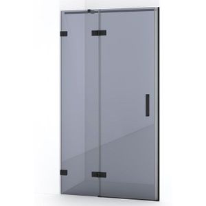 Diamond Douchedeur | 100 cm Mat zwart Rookglas Draaideur