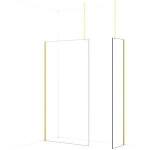 Diamond Inloopdouche | 110x50 cm Lichtgoud Helder glas 2 vaste wanden