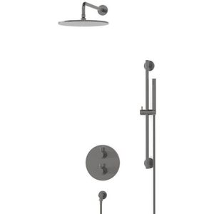 Radius Regendouche Inbouw | Zwart metaal 30 cm Regendouche Thermostatisch