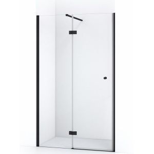 Amber Douchedeur | 110 cm Mat zwart Helder glas Draaideur