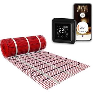 Elektrische vloerverwarming | 2,5 m² 375 Watt Incl. wifi-thermostaat Zwart