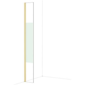 Diamond Inloopdouche | 30 cm Glanzend lichtgoud Helder met matte strook Vaste wand