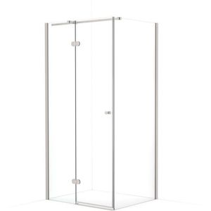 Amber Douchecabine | 100x80 cm Rvs Helder glas Draaideur Rechthoek