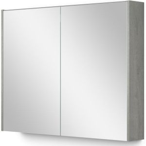 Spiegelkast Met Verlichting Modulo 90x70cm Grijs Eiken