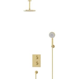 Radius Regendouche Inbouw | Lichtgoud 20 cm Regendouche Thermostatisch
