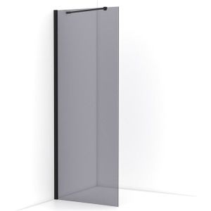 Diamond Inloopdouche | 80 cm Zwart Rookglas Vaste wand