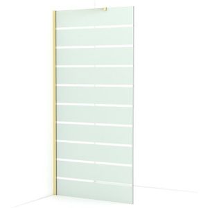 Diamond Inloopdouche | 100 cm Lichtgoud Helder met matte strepen Vaste wand