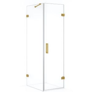 Diamond Douchecabine | 70x60 cm Goud Helder glas Draaideur Rechthoek
