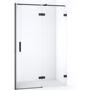 Diamond Douchedeur | 120 cm Zwart chroom Helder glas Draaideur